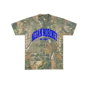 Camo Short Sleeve Tee with Blue Print